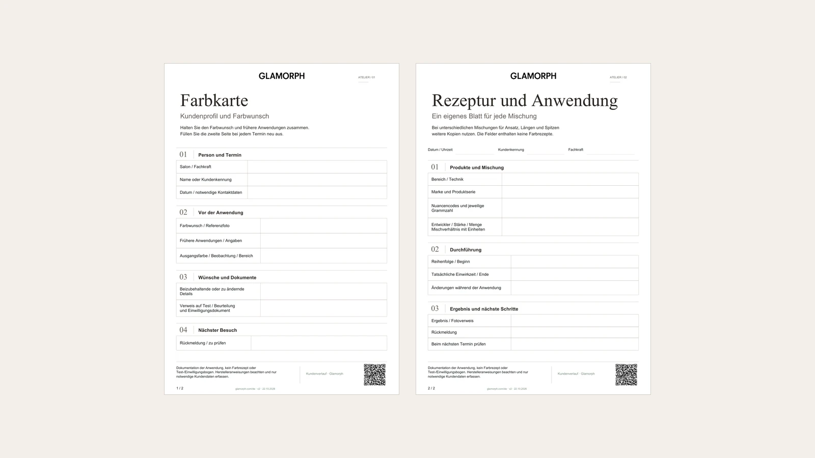 Kundenkartei für Friseure: Vorlage mit Farbkarte als PDF
