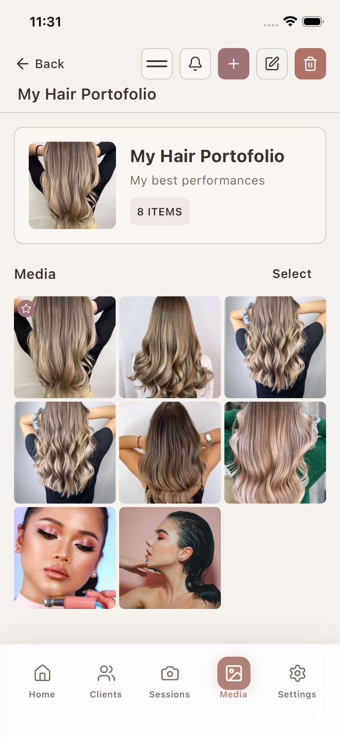 Portfolio builder with albums