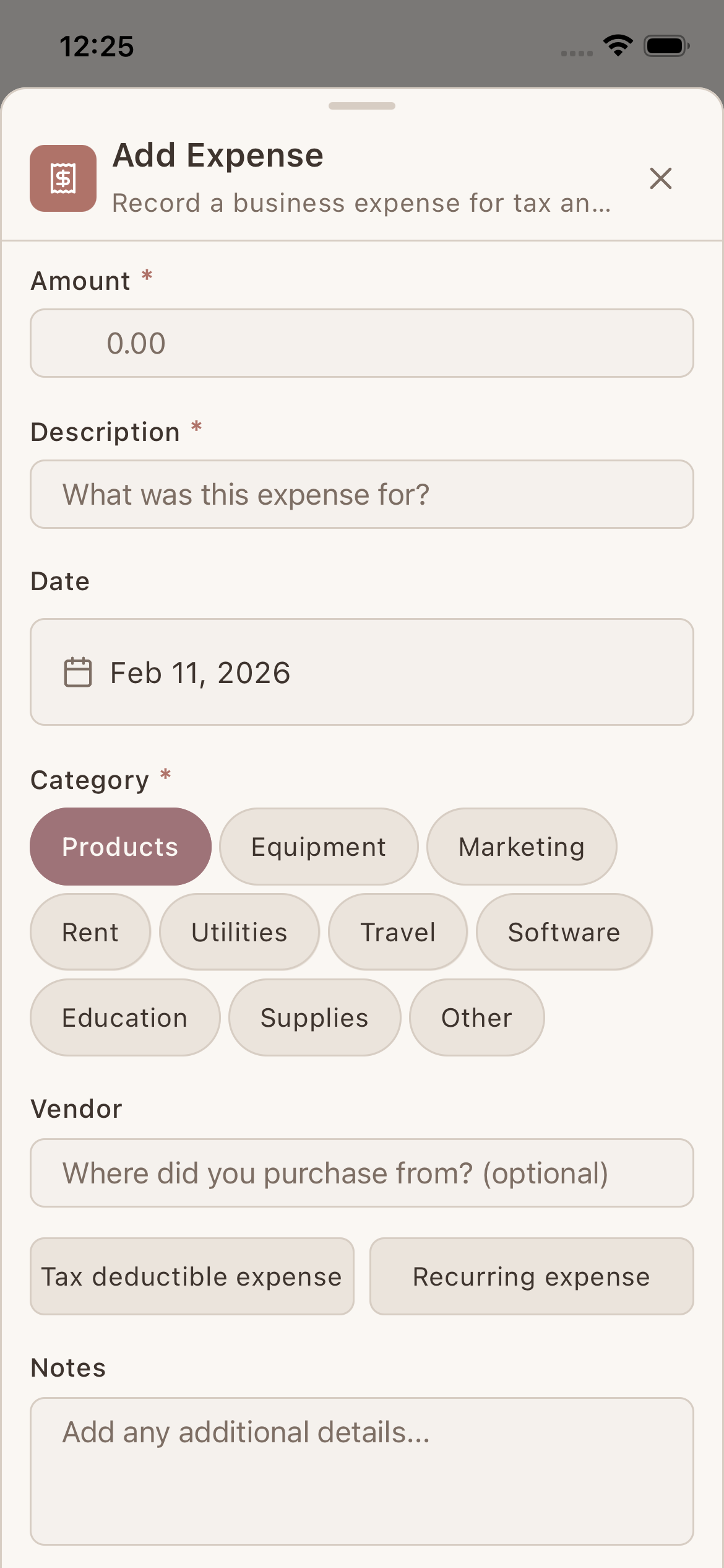 Expense tracking