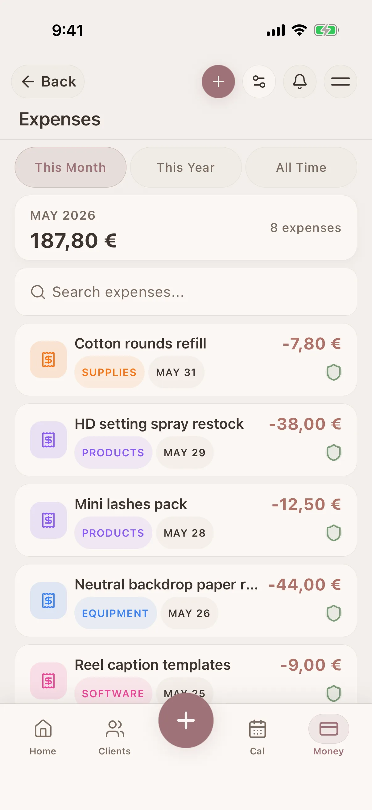Income vs expenses overview