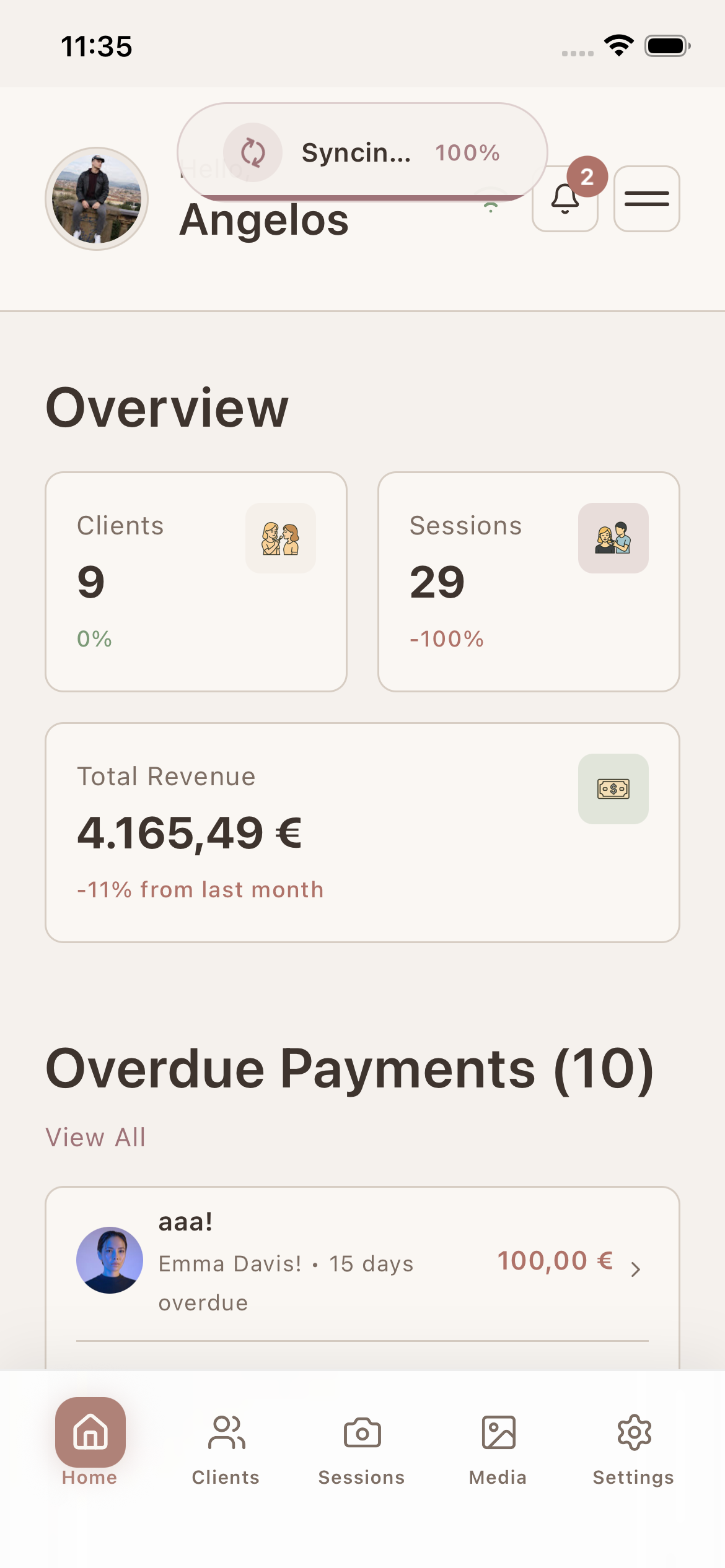 Smart background sync in progress