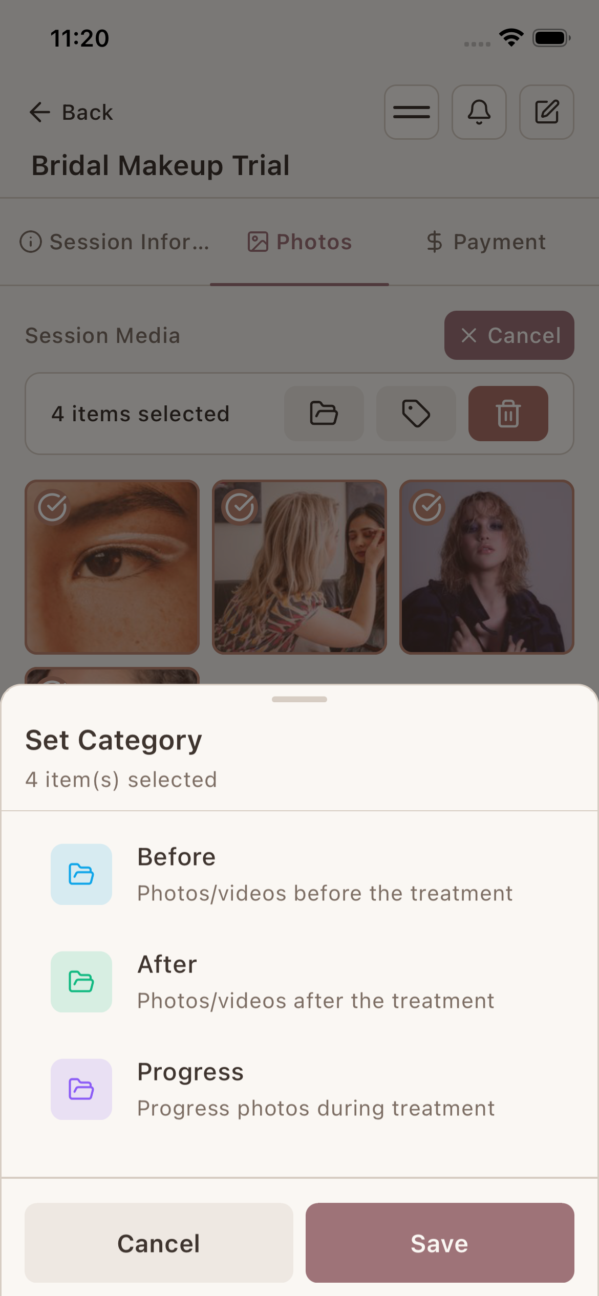 Before Progress After categories
