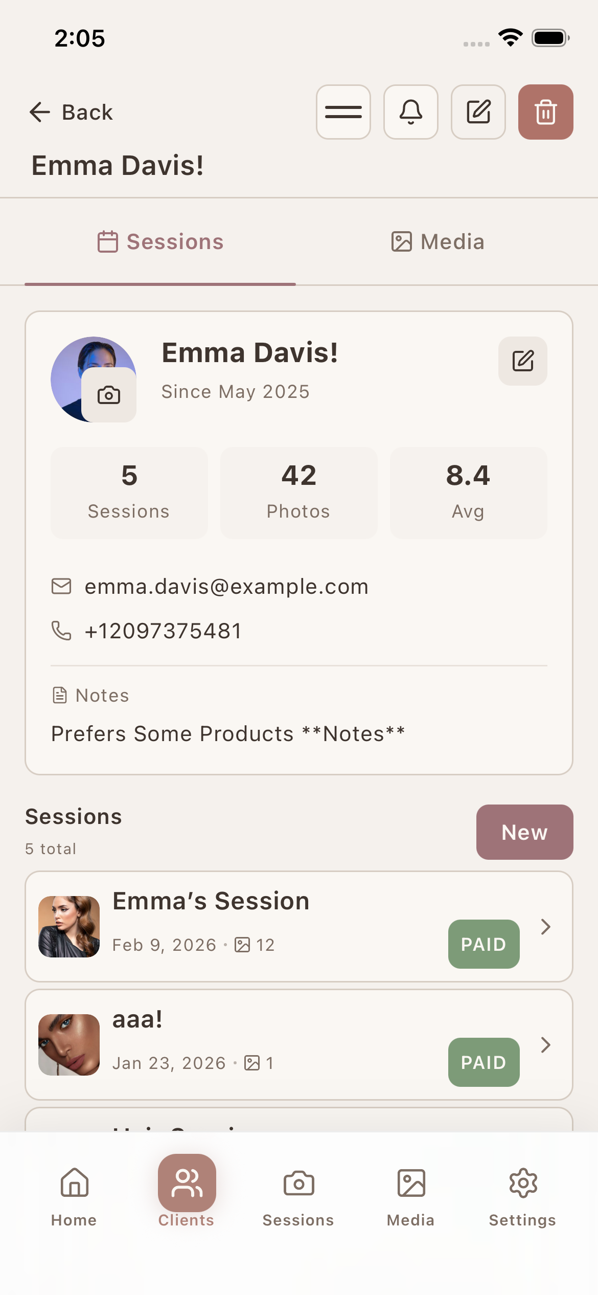 Every bride's details in one place