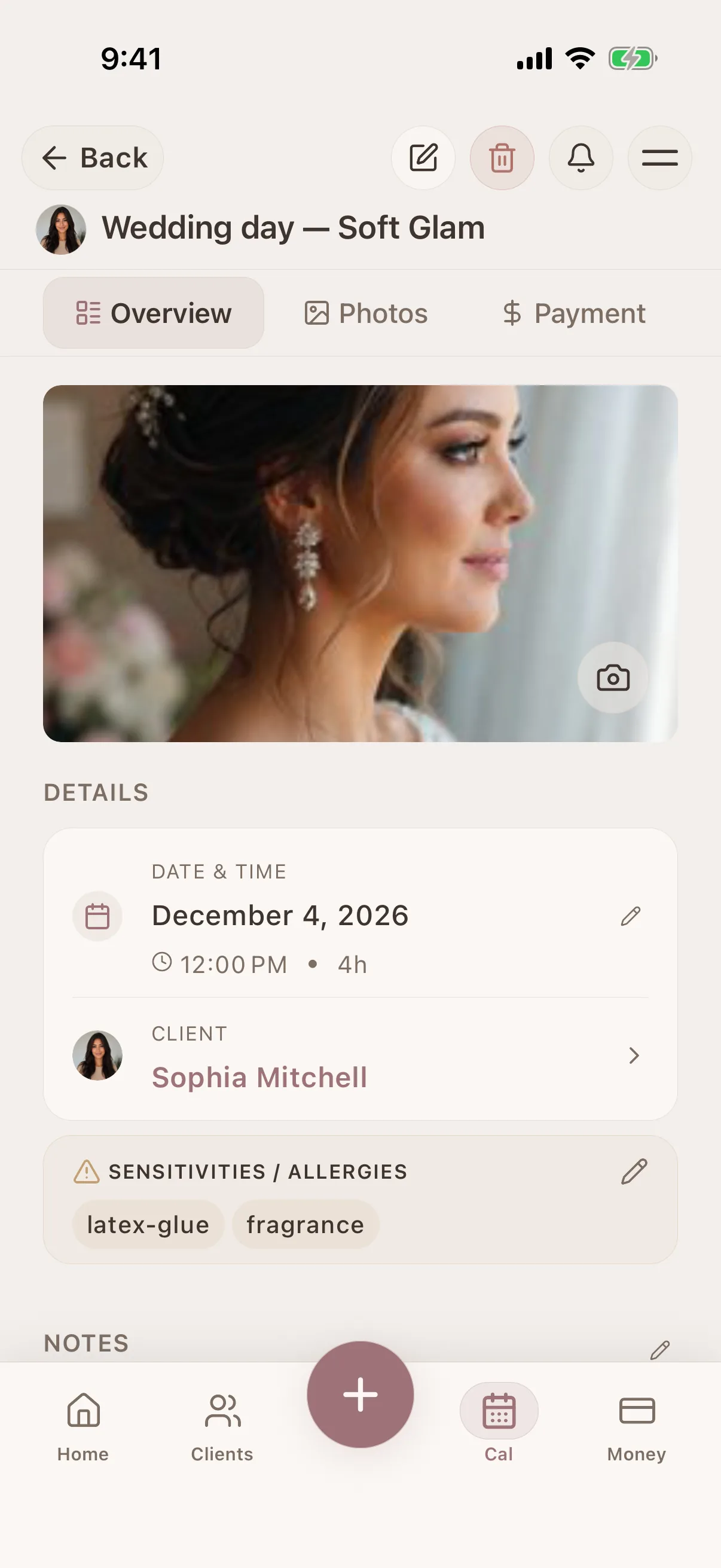 Bridal makeup portfolio in Glamorph
