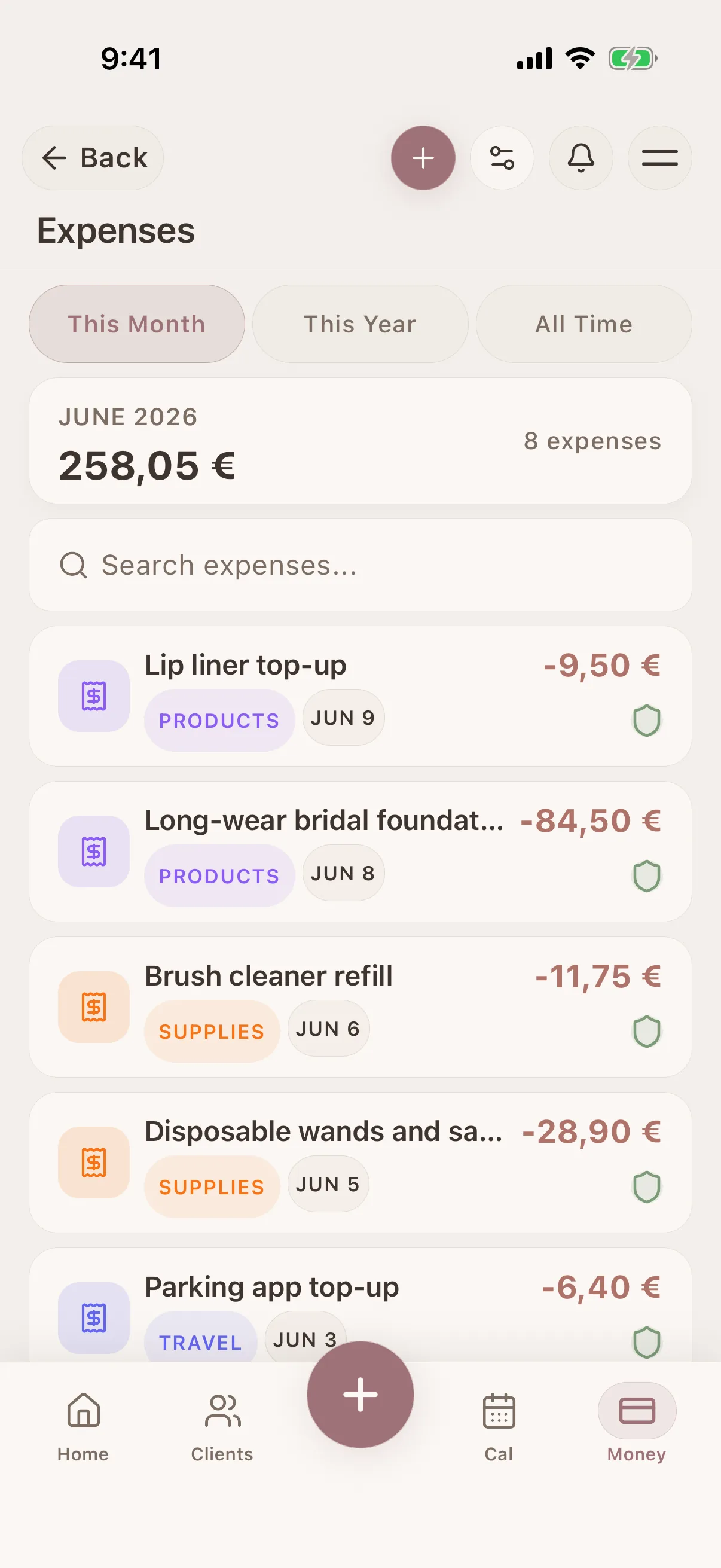 Expense tracking
