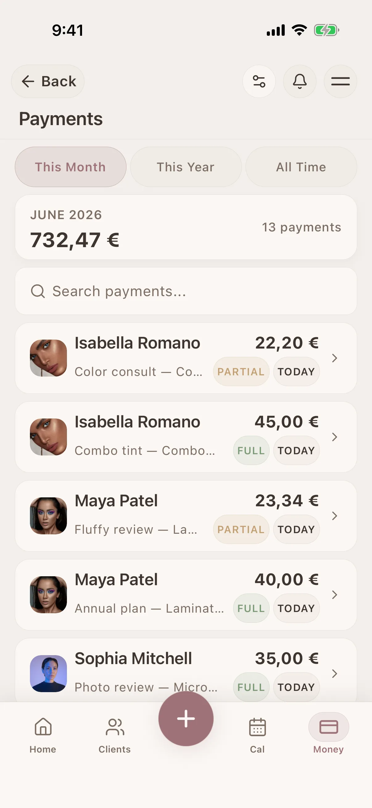 Track payments and deposits