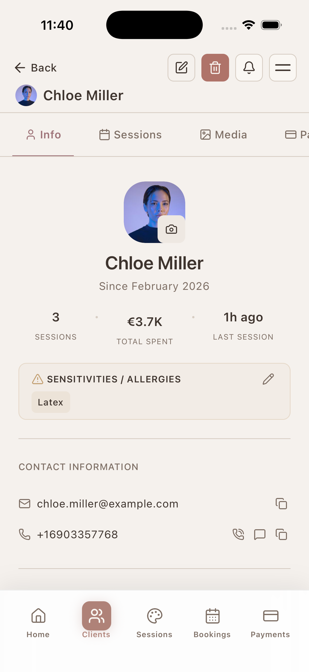 Makeup-specific client profiles