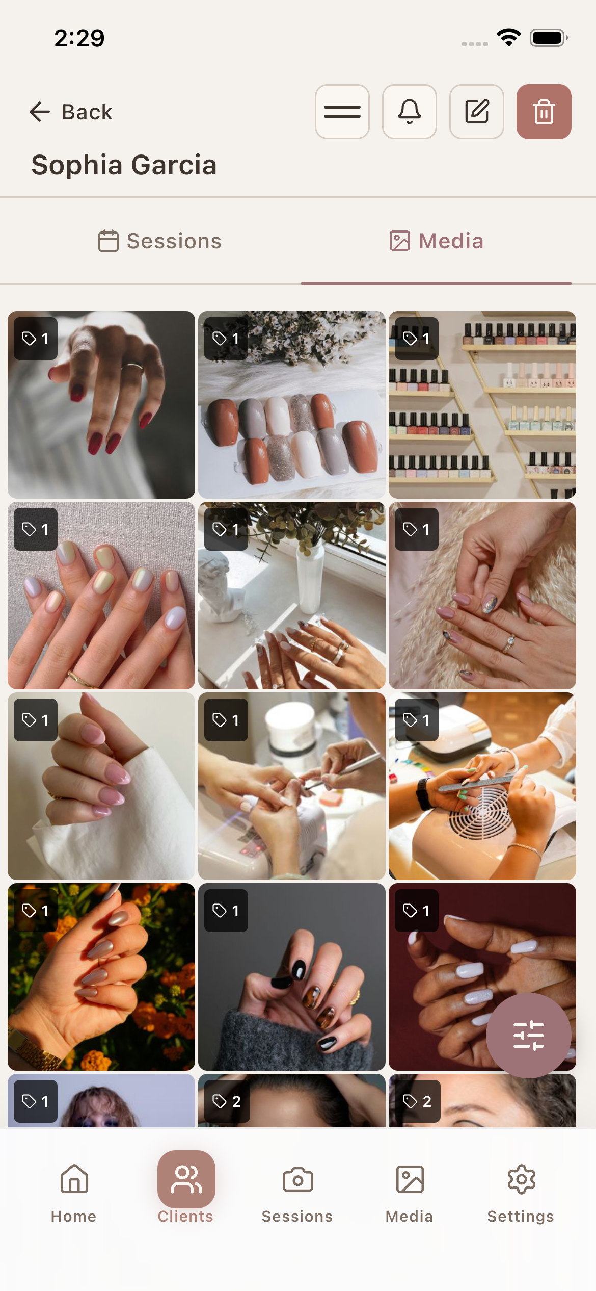 Inspo + finished set, side by side — the proof for the next consult