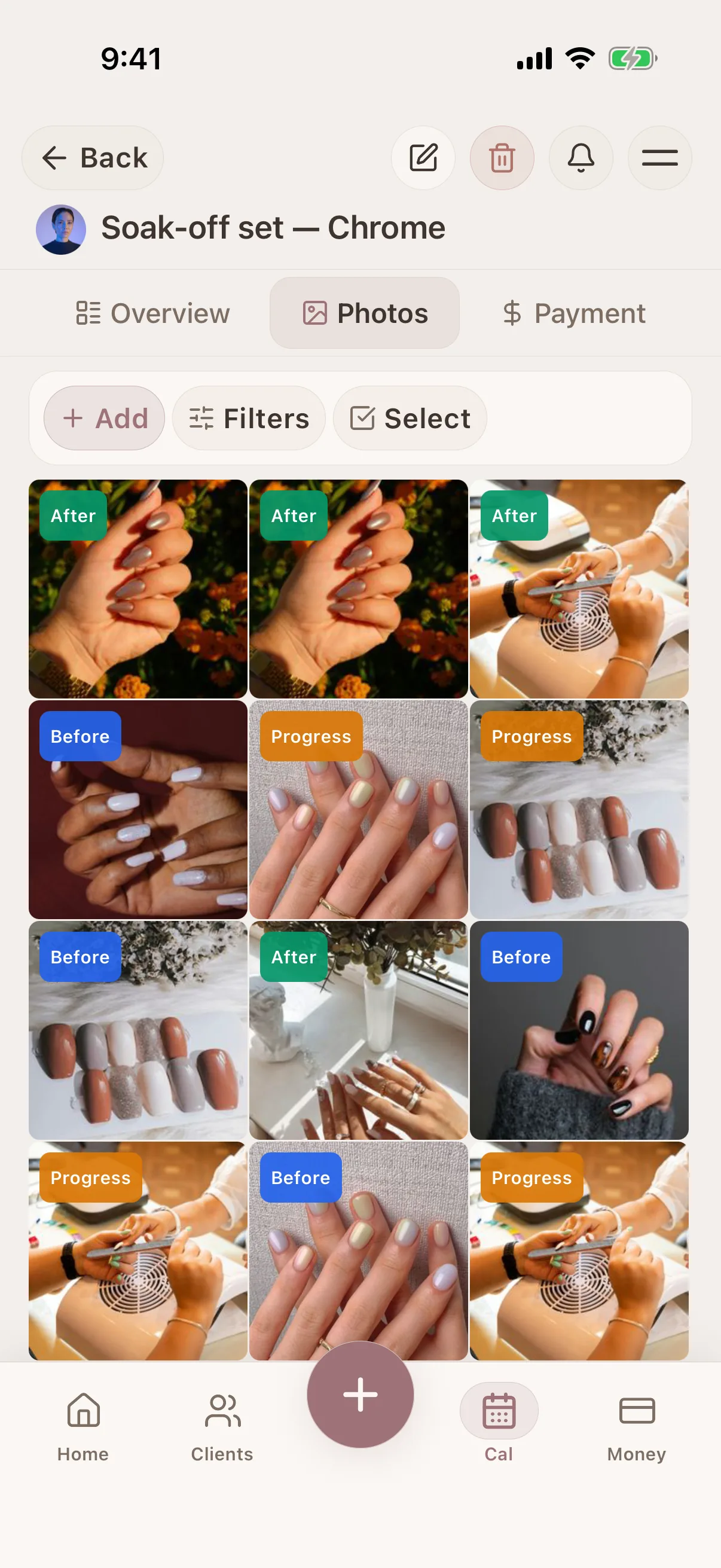 Inspo + finished set, side by side: the proof for the next consult
