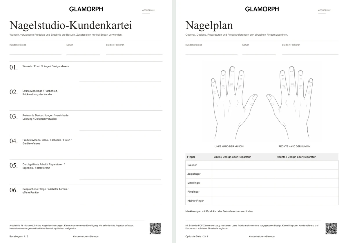 Vorschau der ausfüllbaren Nagelstudio-Kundenkartei