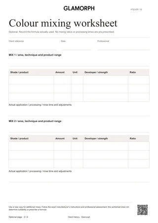 Template preview: Hair colour client workbook — Workbook · 4 p.
