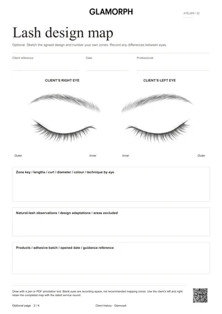 Template preview: Lash extensions workbook — Terracotta · 4 pages