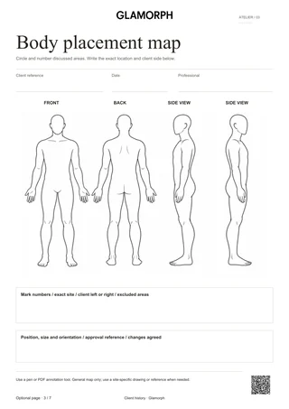 Template preview: Tattoo consultation and procedure pack — Beige · 7 pages