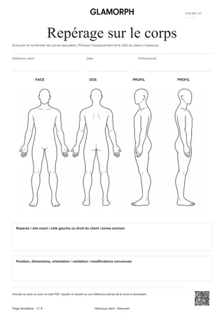 Aperçu du modèle: Dossier de consultation et de suivi du piercing — Sauge · 8 pages