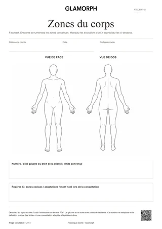 Aperçu du modèle: Fiche épilation à la cire — Vert sauge · 4 pages