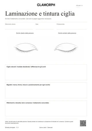 Anteprima del modello: Scheda laminazione e tintura ciglia — Beige · 3 pagine